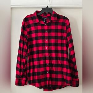 Lands' End Boyfriend Buffalo Check Flannel Shirt